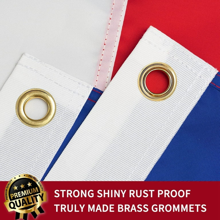 World Cup Flag! Color Blend Flag France Heavy Lasting Bright with - Fade Brass 5x3FT Grommets, Outdoor, Resistant Waterproof Cotton Long Duty Polyester