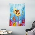 thumbnail image 1 of Turtle Tapestry, Funny Adorable Cartoon Style Underwater Sea Animals Baby Turtle and Fish Pattern, Wall Hanging for Bedroom Living Room Dorm Decor, 40W X 60L Inches, Multicolor, by Ambesonne, 1 of 2
