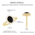 thumbnail image 5 of Rosec Jewels Natural Black Onyx Oval Engagement Ring with Halo (6X8mm, AAA Grade) - Black Onyx Diamond Ring - with Jewelry Box, 18K Yellow Gold, US 8.50, 5 of 6