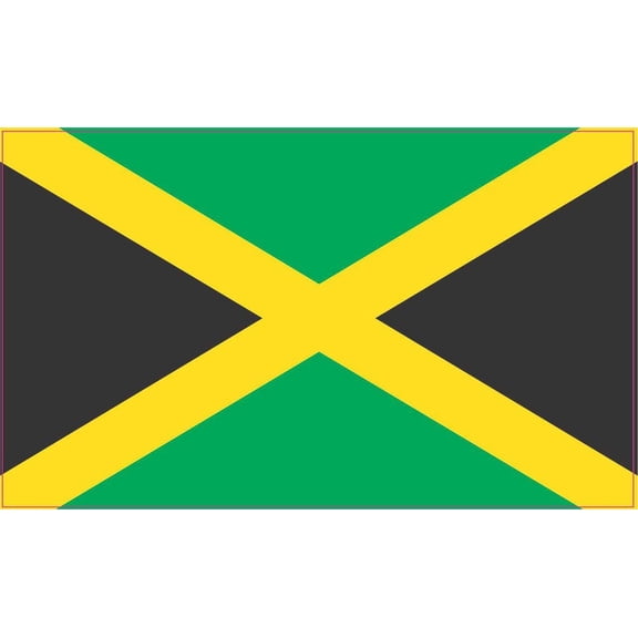 5in x 3in Jamaica Jamaican Flag Bumper Sticker Decal Vinyl Car W