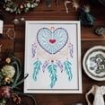 thumbnail image 5 of Heart Dreamcatcher Painting Stencil 8.3x11.7" Reusable Heart Shaped Dream Catcher Stencil Decorative Fantasy Theme Stencil for Painting on Wall Wood Floor Tile Canvas Fabric Furniture, 5 of 9