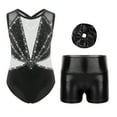 thumbnail image 2 of iixpin Kids Girls Sleeveless Gymnastics Leotard Ballet Dance Unitard Biketard with Shorts Scrunchies Set White 8, 2 of 4