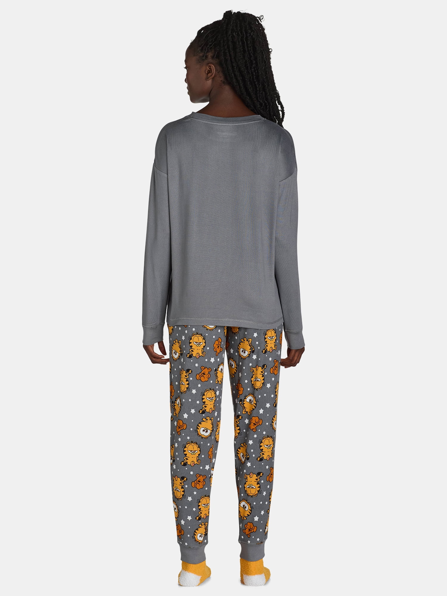 Nickelodeon Women's Garfield Long Sleeve Top and Pants with Socks, 3-Piece Gift Set, Sizes XS-3X