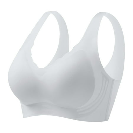 Women s Ice Silk Seamless Cold Feeling Thin Soft Support Breathable Comfortable Bra Fixed Cup Underwear  Size M