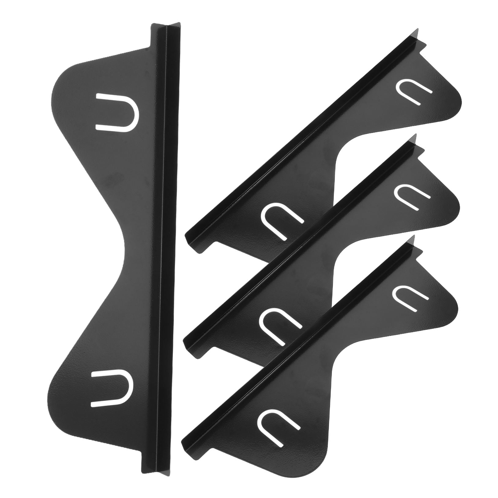 IDEANATEGRATE 4Pcs Stove Gap Guard Stove Strips Black Stainless Steel for Kitchen Use Homeowners
