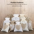 thumbnail image 4 of Bag Burlap Drawstring Gift Storage Packaging Organizer Case Pendant Bracelet Fashionable Ring Earrings Jewelry Reusable Fashionable Storing Holder White, 4 of 9