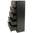 thumbnail image 4 of Pemberly Row Contemporary 5-Drawer Engineered Wood Tall Chest Dresser in Black, 4 of 8