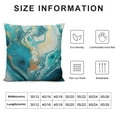 thumbnail image 5 of MLJA Marble Throw Pillow Covers Ocean Art Square Pillowcase Home Decor for Sofa Bedroom Car The Ripples of Agate with Blue Paint and Gold Decorative Cushion Case, 5 of 5