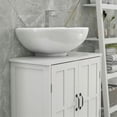 thumbnail image 4 of Demi Bonn 23" Modern Bathroom Vanity with U-Shape Cut-Out and Adjustable Shelves, Pedestal Sink 2-Door Cabinet, Under Sink Cabinet, White, 4 of 11