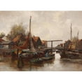 thumbnail image 3 of Adolf Kaufmann 24x19 Black Modern Framed Museum Art Print Titled - In the Harbour, 3 of 5