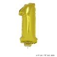 thumbnail image 1 of Balloon-Foil sur Bâton-Numéro 1-16 Pouces"-Gld, 1 of 1