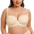 thumbnail image 2 of Crunowin Women's Seamless Bra, Traceless Smooth Underwire Plus Size Push Up Everyday Underwear White 85D, 2 of 9