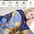 thumbnail image 3 of ARISTURING  Purple and Gold Butterfly Pattern Throw Blanket Soft Lightweight Cozy Premium Flannel Warm Bed Blanket for Bedroom Living Couch All Seasons, 3 of 6