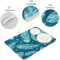 thumbnail image 4 of Coolnut Blue Vintage Feather Dish Drying Mat for Kitchen, 18 x 24 Inch Microfiber Absorbent Dish Drying Pad, Machine Washable Kitchen Counter Protect Mats, 4 of 7