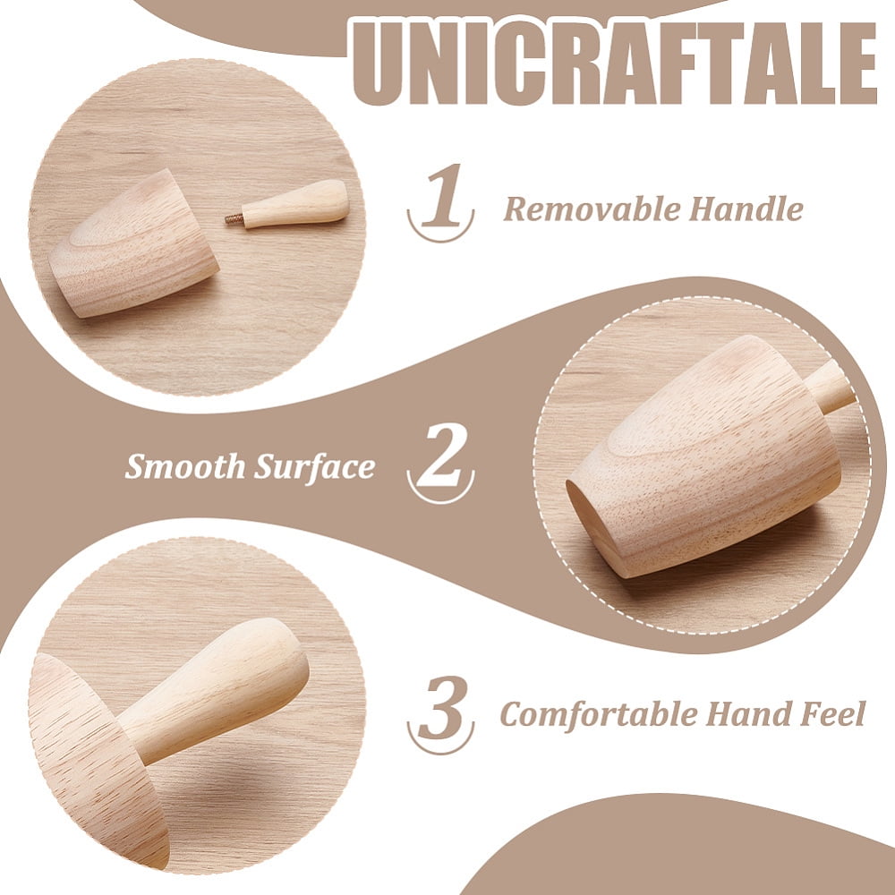 Cup Pottery Tool Wood Curved Plaster Tools Wooden Pottery Shaper Tools with Handle Blanched Almond Ceramics Shaping Tool for DIY Handmade Mugs Vases Clay 3.89"x8.54" DIY