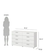 Tvilum Loft 8 Drawer Double Dresser for Adults, White