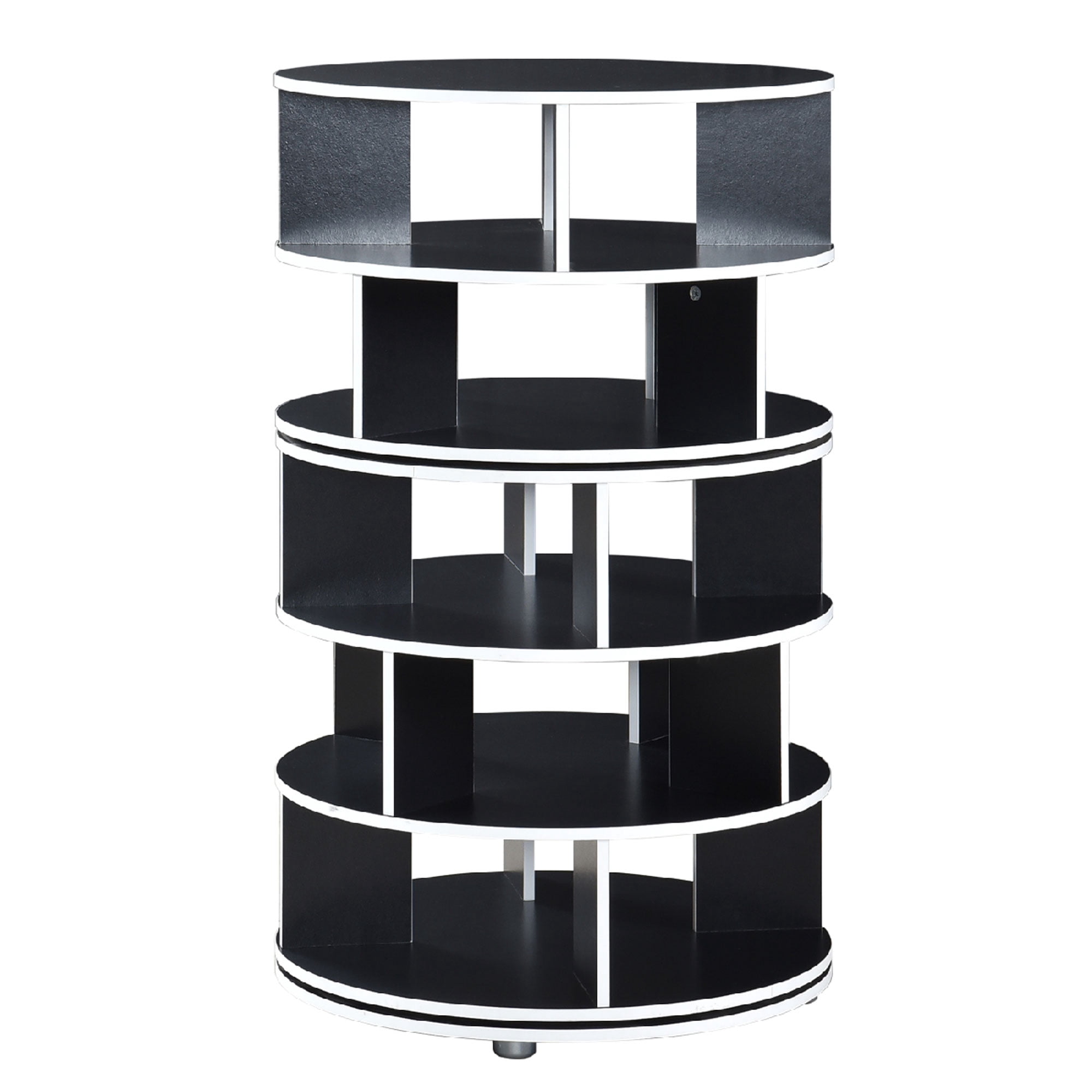 Kings Brand Furniture Revolving Shoe Rack, Spinning Shoe Rack Tower, 360° Revolving Shoe Storage Organizer for Closet Entryway Bedroom Hallway (Black, 5-Tier)