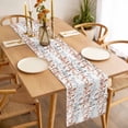 thumbnail image 3 of Orange Grey Botanical Table Runner - 108 Inch Long Spring Floral Summer Farmhouse Cotton and Linen Blended Dress Scarves Farmhouse Table Runner for Kitchen Dining, Coffee Table, 13" x 108", 3 of 8