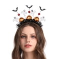 thumbnail image 2 of Diademas de Halloween para fiestas de Halloween, decoración para cosplay, pinza para el pelo, diadema negra con murciélago, 2 of 8