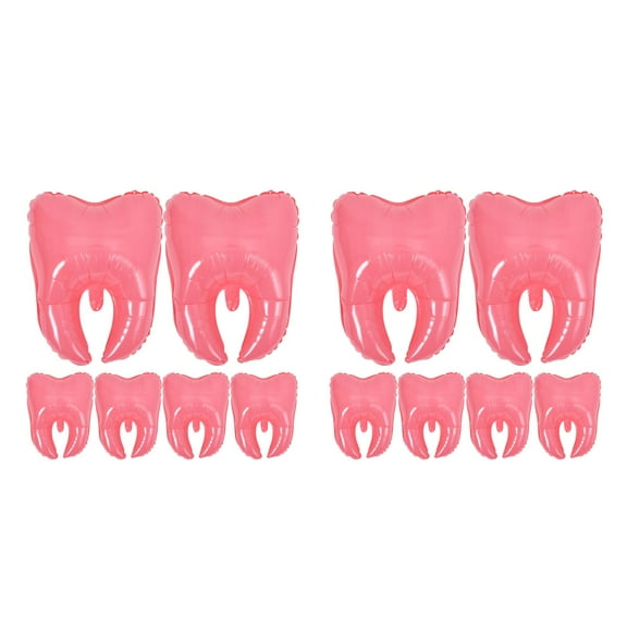 Masteelf 12 pcs Large Tooth Shaped Shower Festival Teeth Balloon Party Scene Layout Prop Teeth Party Decoration Supply