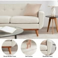 thumbnail image 4 of Tbfit 67" W Loveseat Sofa, Mid Century Modern Decor Love Seat Couches for Living Room, Button Tufted Upholstered Small Couch for Bedroom, Solid and Easy to Install Love Seats Furniture, Cream Beige, 4 of 7