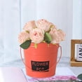 thumbnail image 5 of Set of 4 Galvanized Metal Flower Pots with Handles – Small Rustic Planters for Indoor Outdoor Garden Decor, Vintage Style Mini Vases for Home, Patio, or Balcony, 5 of 5