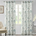 thumbnail image 2 of Yipa Curtains Light Filtering Window Curtain Grommet Luxury Voile Semi Sheer Bedroom Linen Textured Privacy Long Home Decor Blue 52 x 45 in, 2 of 8