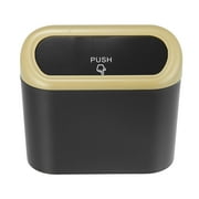 Pressing Type Trash Can Hanging Vehicle Garbage Dust Storage Box Portable Auto Interior Bin Accessories Yellow