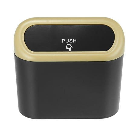 Pressing Type Trash Can Hanging Vehicle Garbage Dust Storage Box Portable Auto Interior Bin Accessories Yellow
