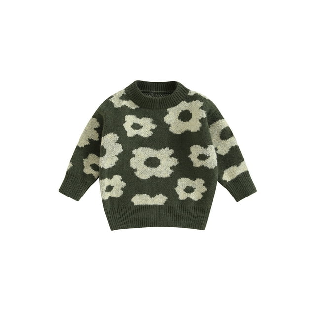 xiaxaixu Chandail d'Automne pour Bébé Fille Imprimé Fleuri Col Rond Chandail en Molleton Manches Longues Pulls Vêtements Automne Hiver