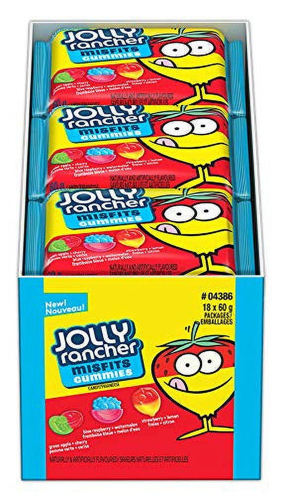 Jolly Rancher Misfits Gummies Candy, 60g/2.1oz. Per Pack, (18 Pack 