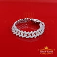 thumbnail image 2 of King of Bling's Monaco Men's Bracelet 925 Silver White 15ct Moissanite size 8 inch & Width 14mm, 2 of 12