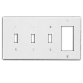 Thermoset Standard Size 1 Set White 3-Gang 1-Toggle 2-Decora/GFCI Device Combination Wallplate Device Mount 