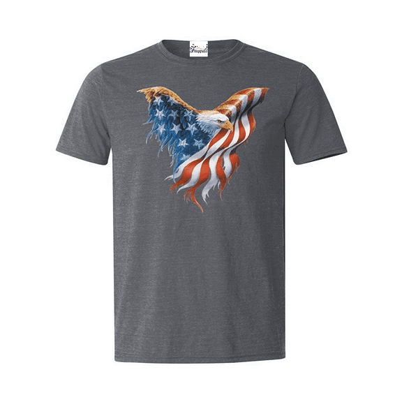 Men's T-Shirt Short Sleeve - American Flag Eagle USA