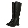 thumbnail image 5 of Women's Leatherette Buckled Low Flare Heel Knee High Riding Boot 19836, 5 of 6