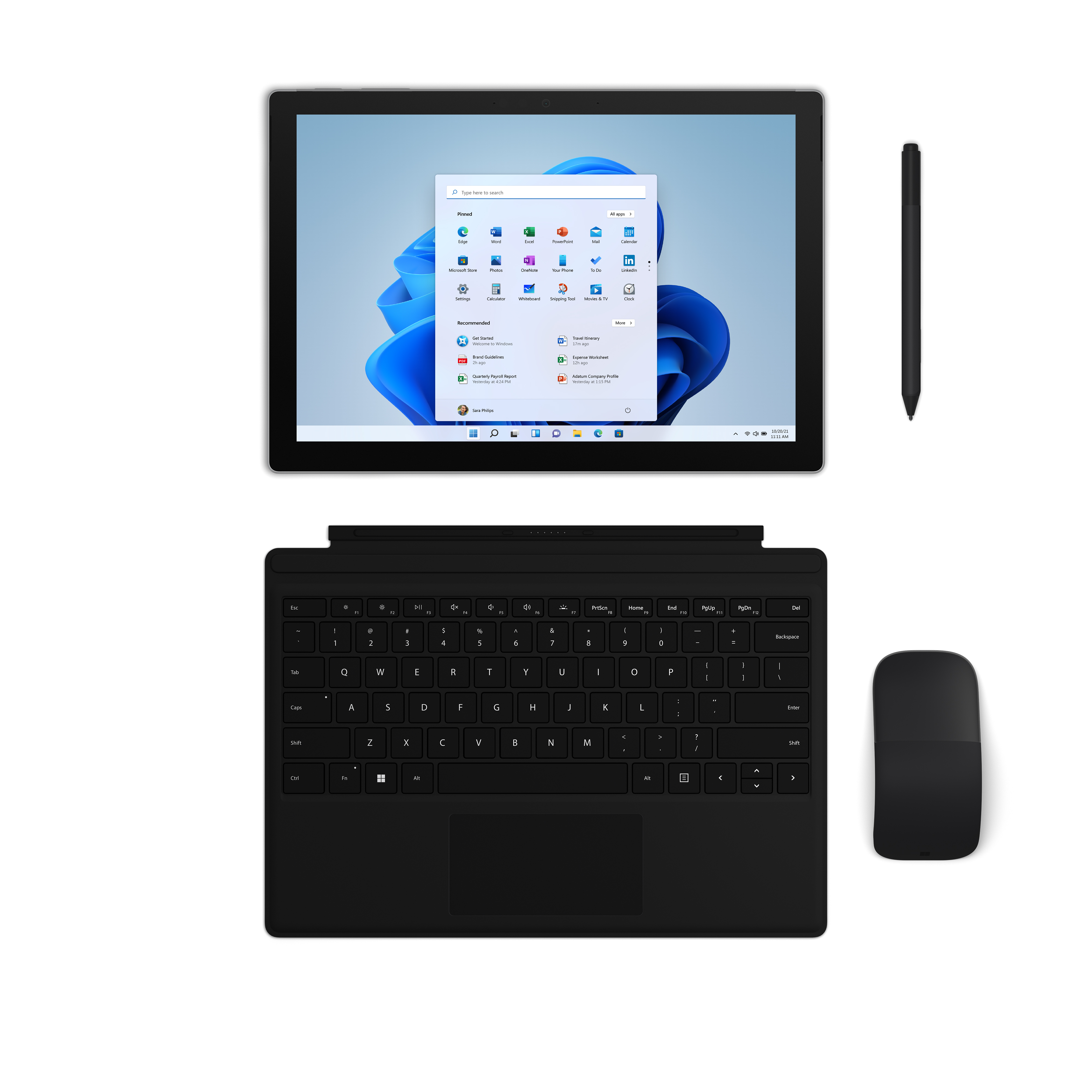 Microsoft Surface Pro 7+ 2-In-1, 12.3" Touch Screen, Intel Core i3, 8GB RAM, 128GB SSD, Windows 11 Home, Platinum, with Black Type Cover - image 4 of 8