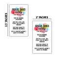thumbnail image 3 of Freeze Dried Candy Care Instruction Cards  50pk 2x3.5 Allergy Warning Labels Stickers Holographic Bags Clear Window Freezy DIY, 3 of 5
