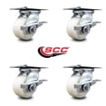 thumbnail image 2 of 4 Inch Heavy Duty Nylon Caster Set with Roller Bearings and Brakes SCC, 2 of 2