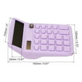 thumbnail image 2 of Calculadora de escritorio Uxcell, pantalla LCD grande de 12 dígitos, calculadora electrónica de batería solar de doble alimentación, púrpura, 2 of 6