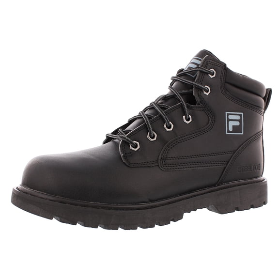 Fila Landing Steel Boot Mens Shoes Size 9, Color: Black/Black/Metallic Silver