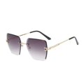 thumbnail image 4 of Trendy UV Protection Sunglasses: Oversized Rimless Irregular Metal Outdoor Hiking Eyeglasses for Women, 4 of 4