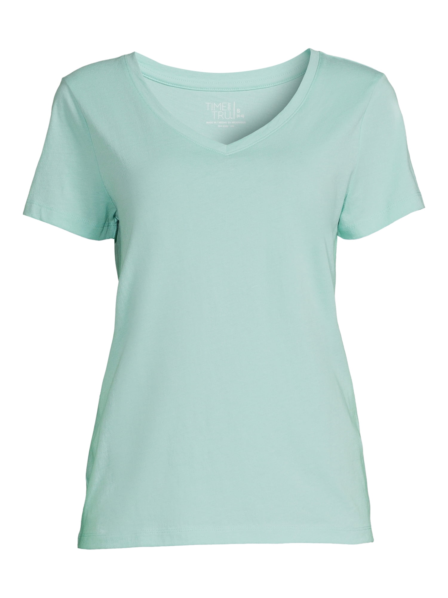 Time and Tru Women's Cotton V-Neck T-Shirt