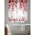thumbnail image 6 of Sheer Curtains 72 Inches Long, Red Eucalyptus Leaves Light Filtering Window Curtains for Living Room/Bedroom, Summer Botanical Weeping Rod Pocket Voile Sheer Curtain Drapes, 52"W x 72"L, 2 Panels, 6 of 8