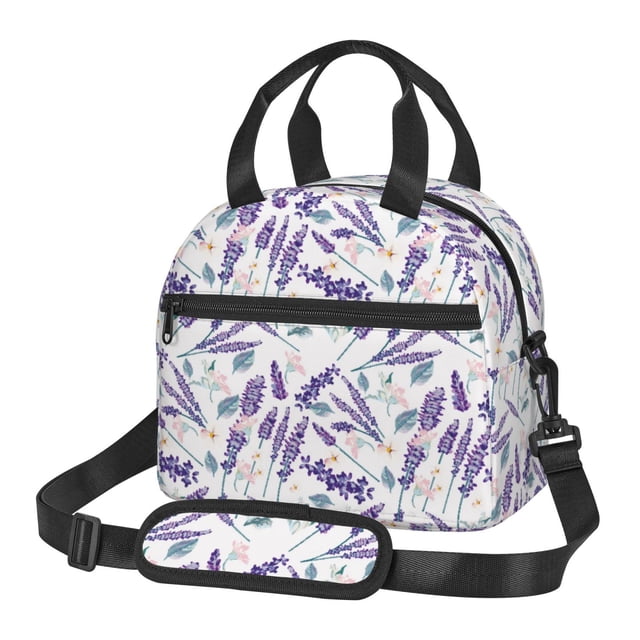 Disketp Lavender Flowers Lonchera Térmica para Mujer y Hombre, Bolsa de Almuerzo Reutilizable e Impermeable para Trabajo, Viajes y Picnic