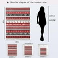 thumbnail image 2 of Christmas Decorative Throw Blanket Red White Nordic Reindeer Snowflake Print Decoration, Soft Flannel Winter Blankets for Couch Bed Sofa, Holiday Home Decor, Xmas Festival Gifts 60x80 Inch, 2 of 6