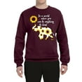 thumbnail image 2 of In A World Where You Can Be Anything Be Kind Inspirational/Christian Unisex Crewneck Graphic Sweatshirt, Maroon, Small, 2 of 3