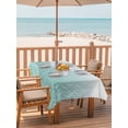 thumbnail image 2 of Outdoor Tablecloth with Umbrella Hole for Patio/Picnic/Party/Camping, Modern Teal Green Waterproof Table Cloth Rectangle Table Cover Washable, Abstract Ombre Geometric Morocco (54"x 80"), 2 of 8
