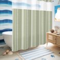 thumbnail image 6 of No Hook Shower Curtain, Boho Sage Green Shower Curtains for Bathroom with See Through Top Window, Minimalist Farmhouse Striped Waterproof & Washable Bath Curtain 66"x72", 6 of 9
