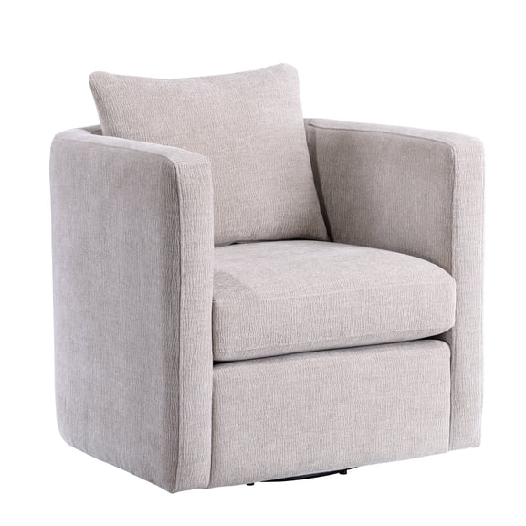 Miekor Furniture Sutton Linen Swivel Barrel Chair 35529
