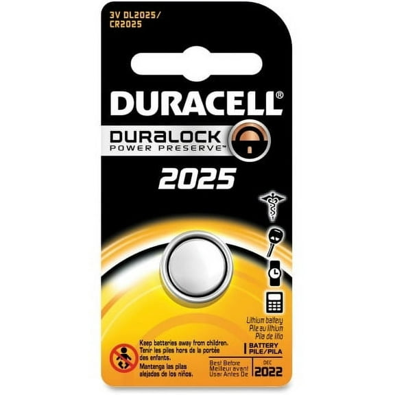 Duracell Coin Cell Lithium 3V Battery - DL2025 For Multipurpose - CR2025 - 3 V DC - Lithium (Li) - 1 Each